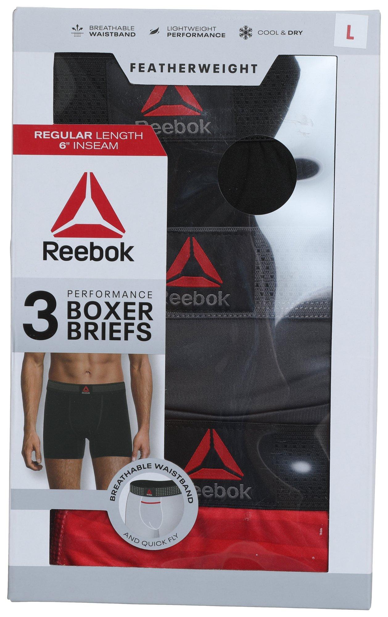 Reebok Boxer Briefs Black and Blue 3-pack M