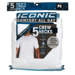 Men's 5 Pk Solid Crew Classic Fit Tees - White