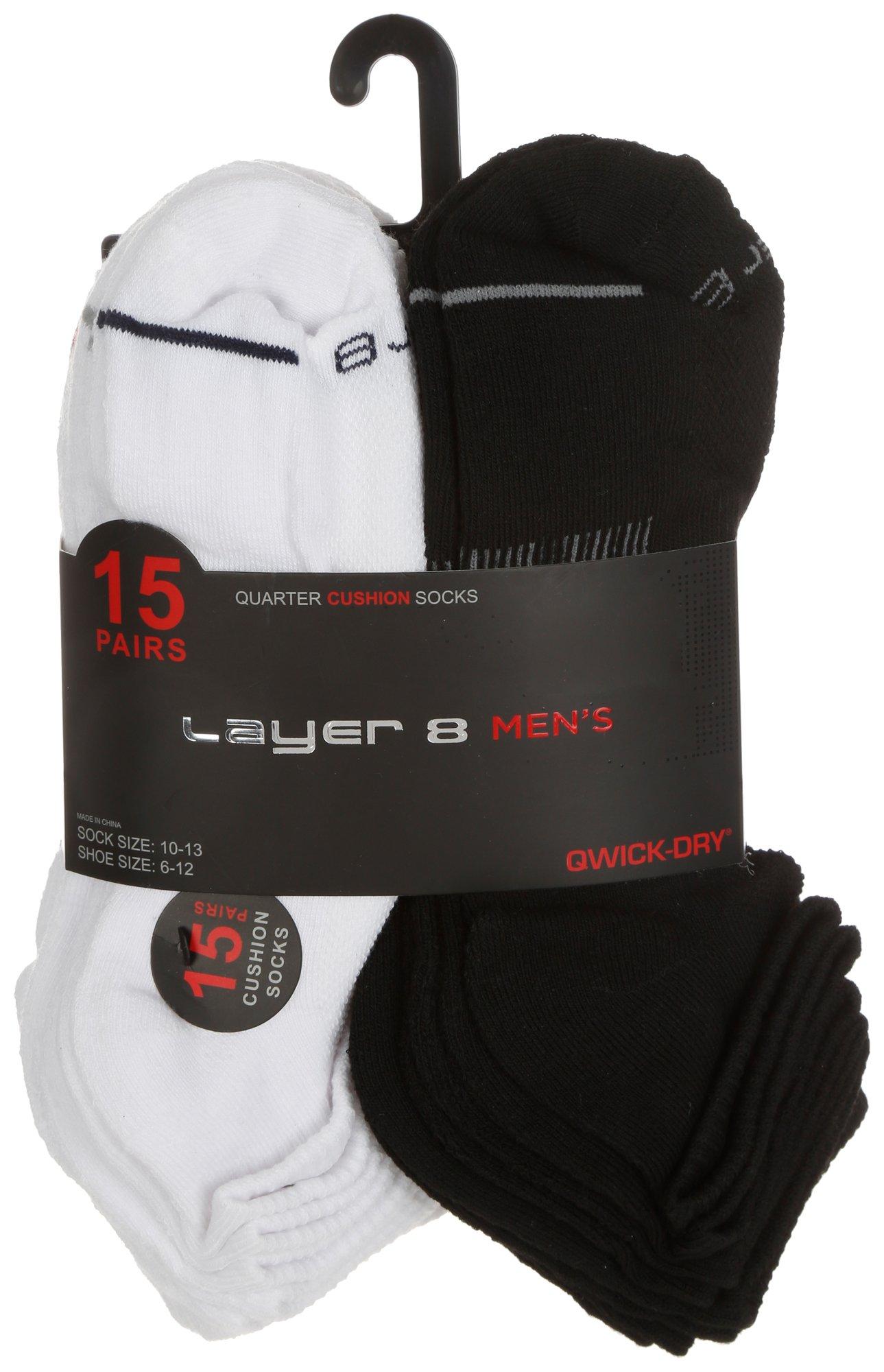 Men's 15 Pk Quarter Socks