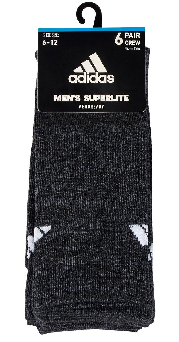 Men's 6 Pk Superlite Crew Socks - Black (6-12) | bealls