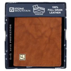Men's Full Grain Leather Passcase Wallet - Brown