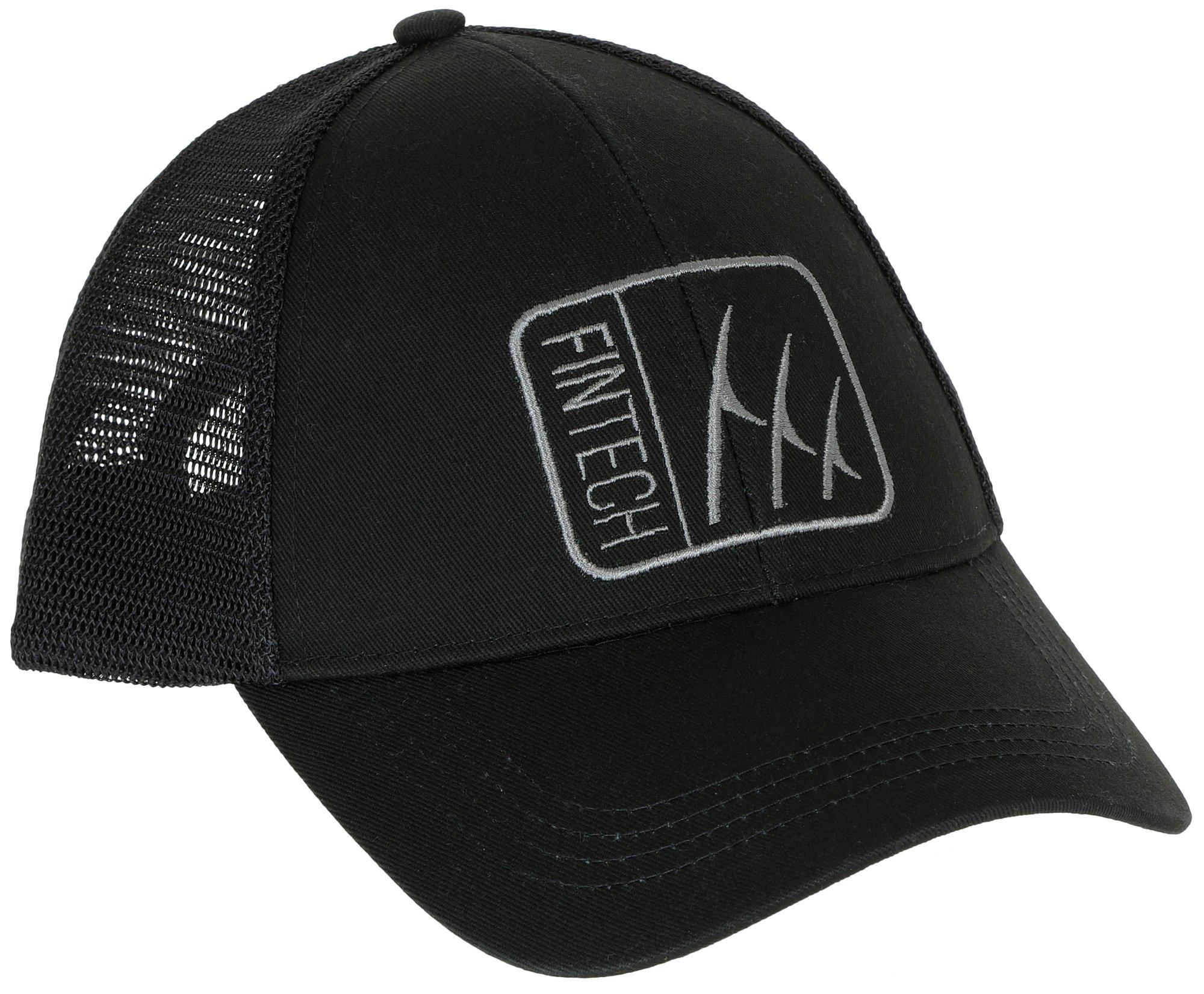 Mesh Back Snapback Hat - Black