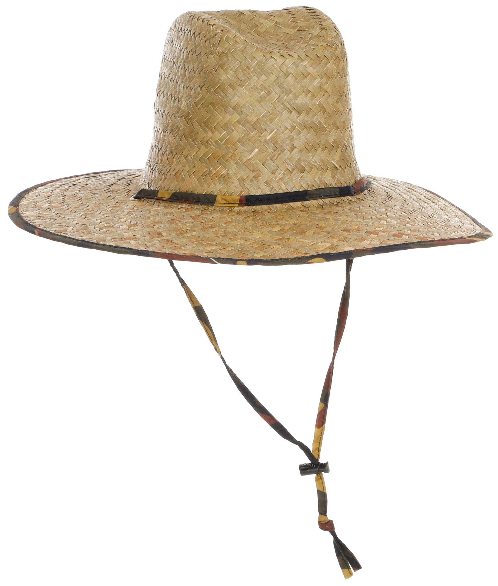 Men's Camo Brim Straw Hat