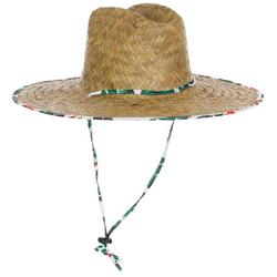 Men's Tropical Floral Brim Straw Hat