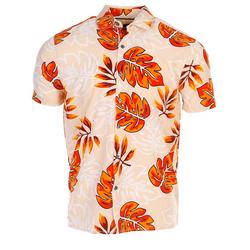 Men's Palm Leaf Print Button Down Shirt