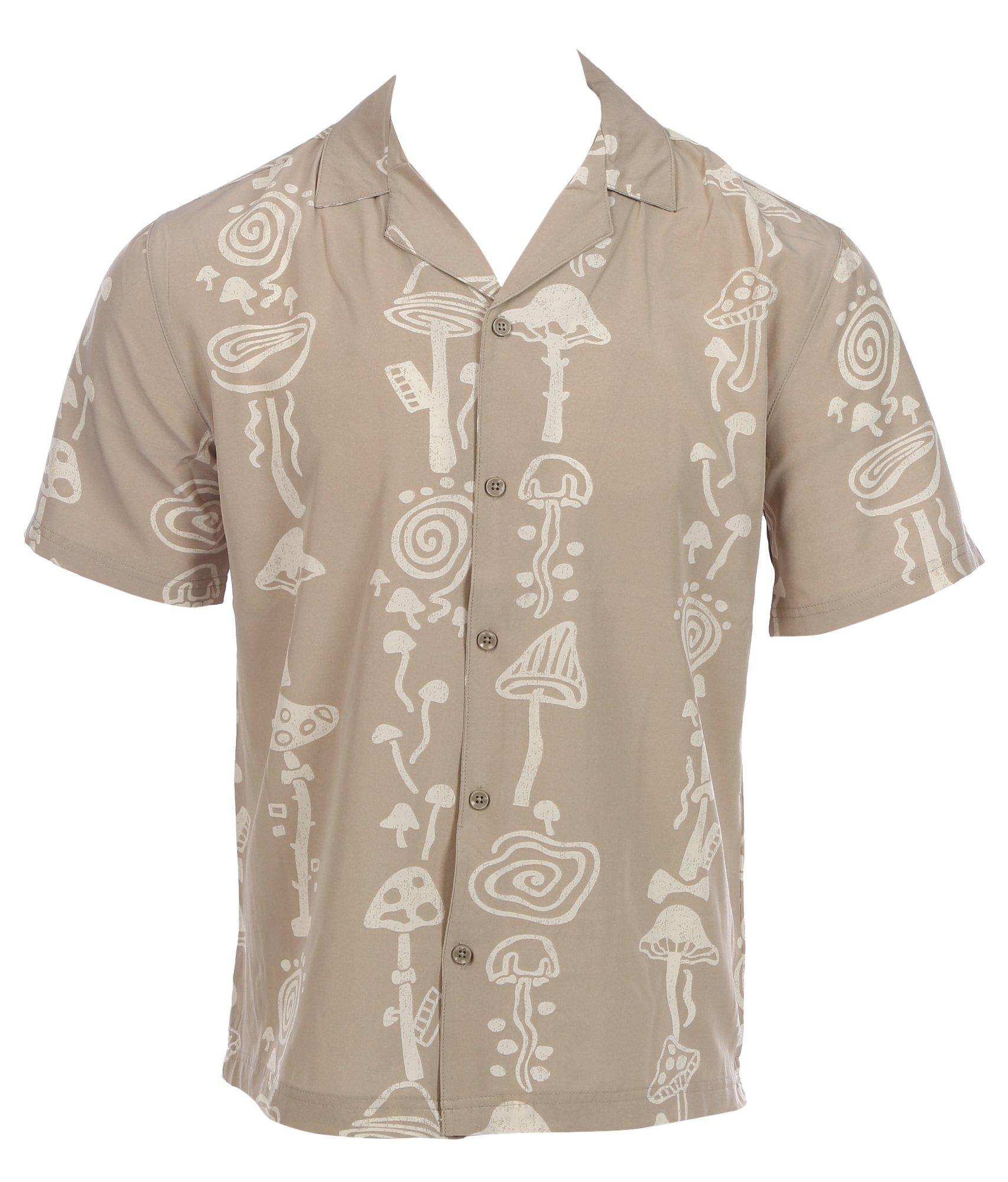 Men's Mushroom Print Button Down Shirt