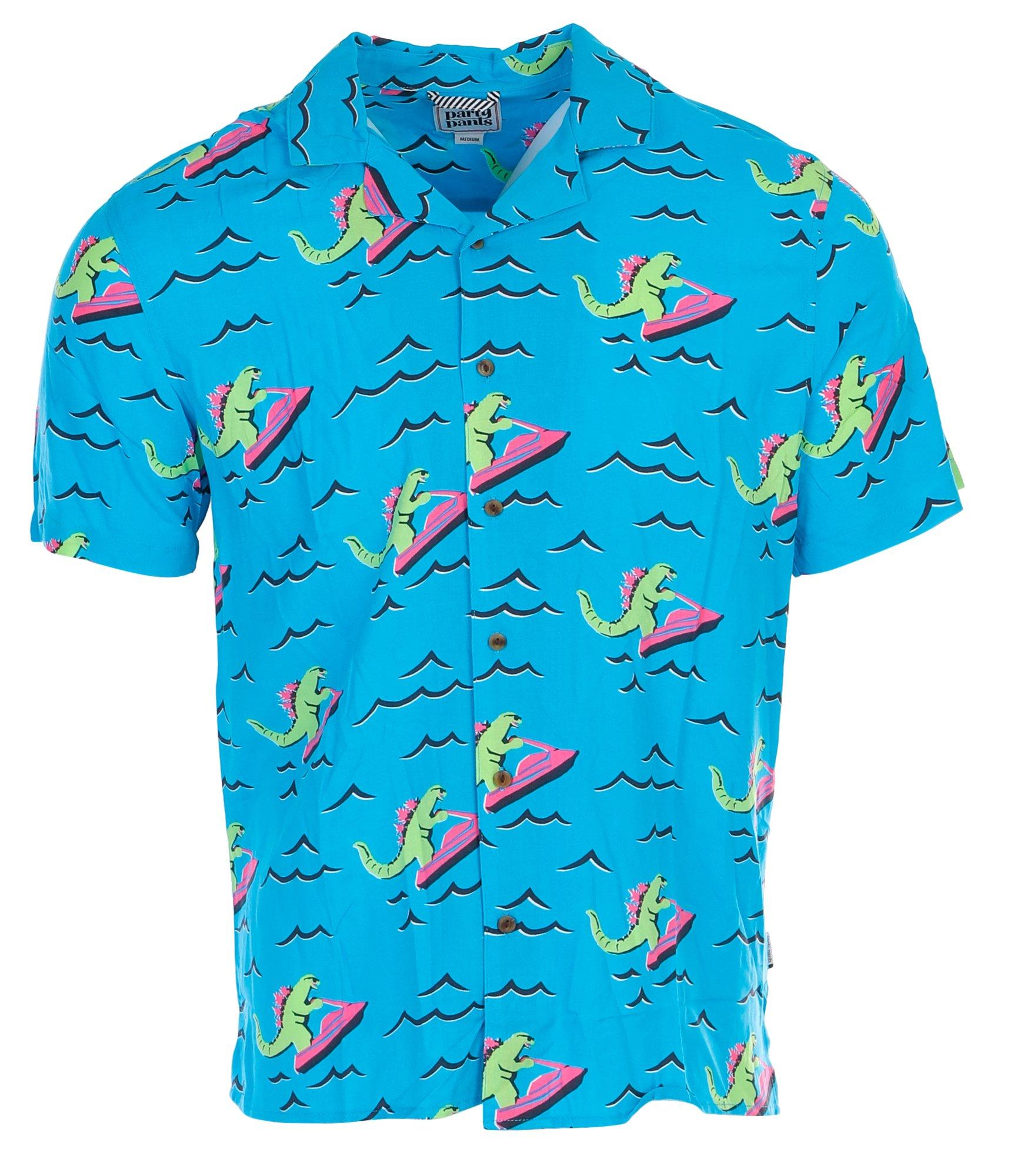 Men's Dino Print Button Down Shirt