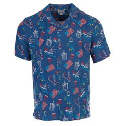 Men's Americana Print Button Down Shirt