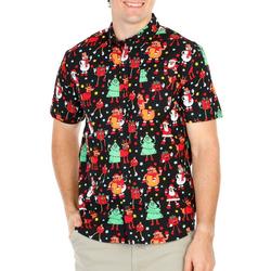 Men's Holiday Print Button Down Shirt