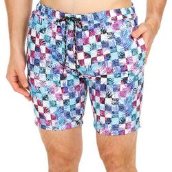 Men's Checkerboard Swim Shorts - Multi
