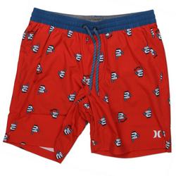 Men's Americana Print Swim Shorts - Red