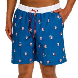 Men's Americana Print Swim Shorts - Blue