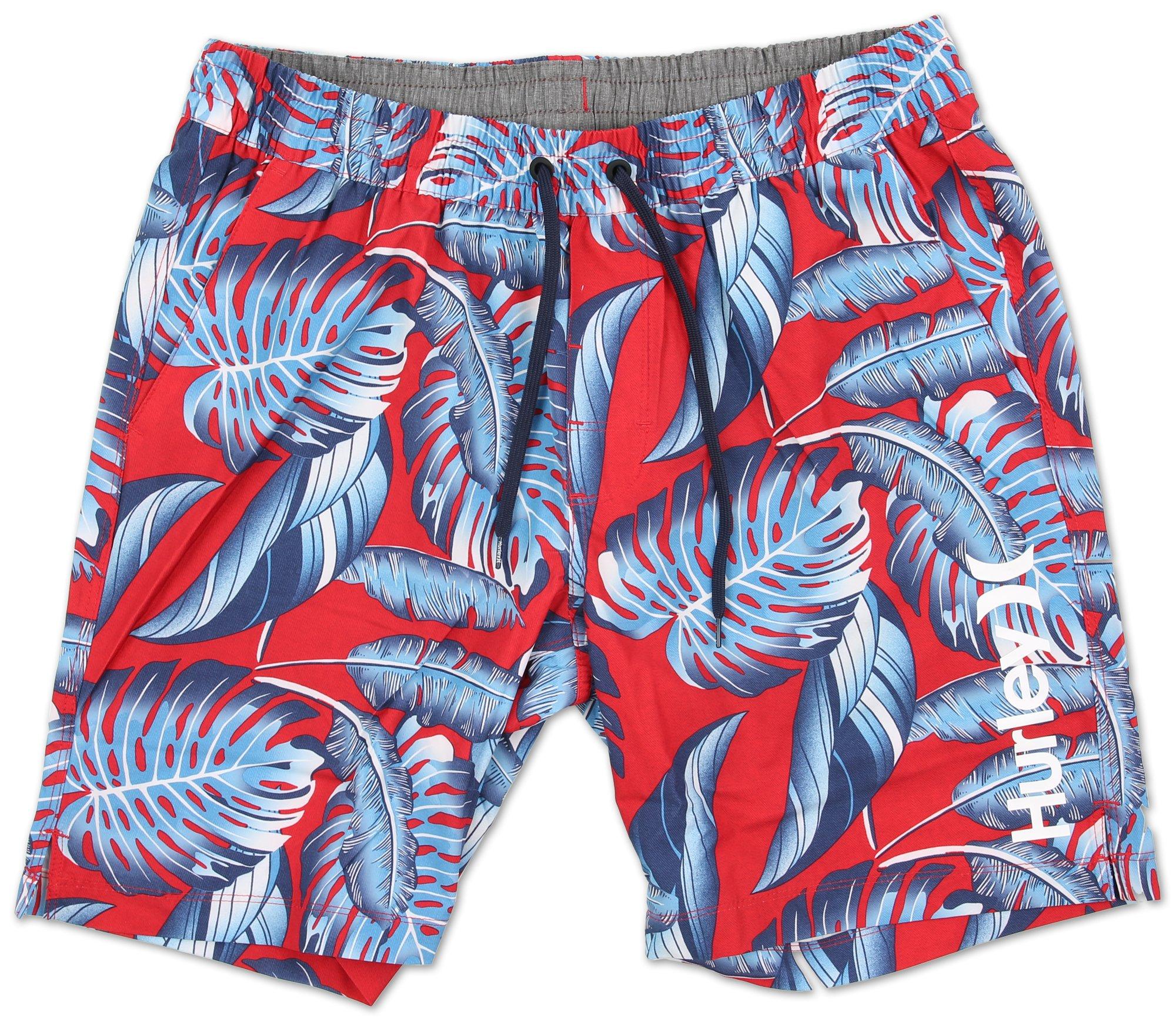 Men's Palm Leaf Print Swim Shorts