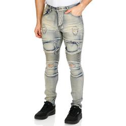 Men's Solid Distressed Skinny Jeans