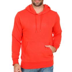 Men's Fleece Solid Logo Graphic Hoodie - Orange