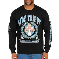 Men's Stay Trippy Graphic Pull Over - Black
