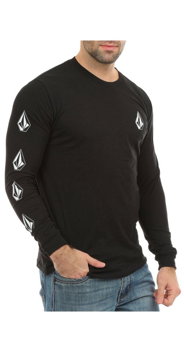 Men's Solid Logo Long Sleeve Tee - Black | bealls