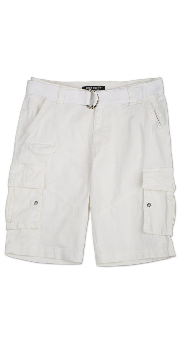 Men's Belted Cargo Shorts - White | bealls