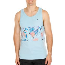 Men's Sleeveless Floral Muscle Tee - Blue