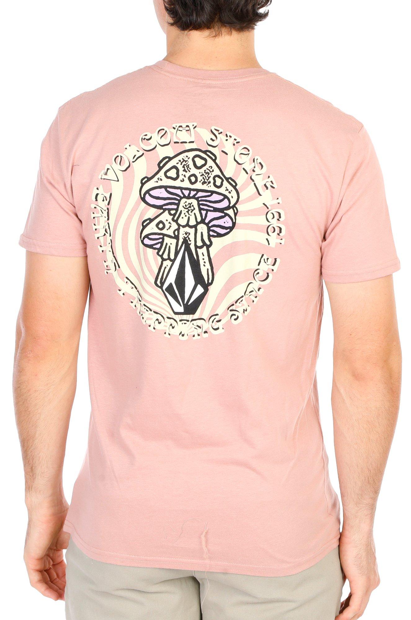 Men's Solid Mushroom Graphic Tee