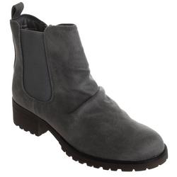 Women's Faux Suede Ruched Ankle Boots