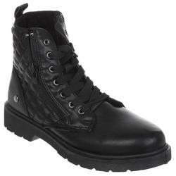 Women's Solid Quilted Combat Boots