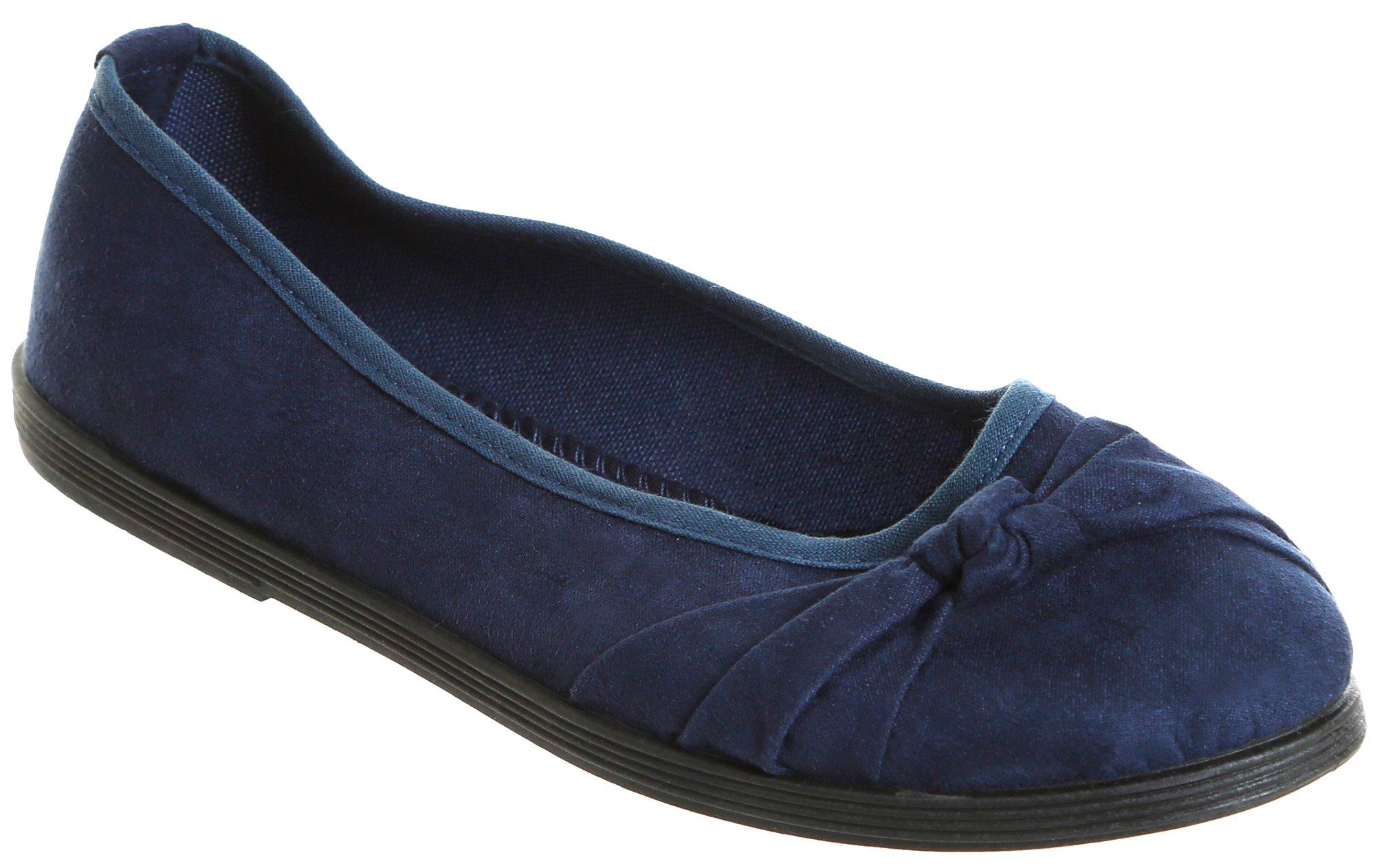 Women's Solid Toe Knot Flats - Navy