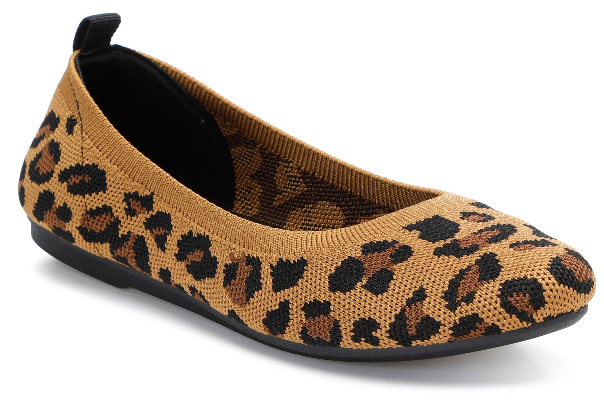 Women's Leopard Print Knit Flats