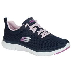 Women's Solid Logo Knit Athletic Sneakers - Navy