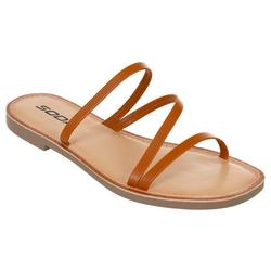 Women's Faux Leather Strappy Sandals - Tan