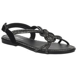 Women's Fannie Knot Flat Sandals - Black