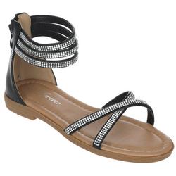 Women's Embellished Gladiator Sandals - Black