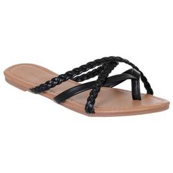 Women's Braided Slide Sandals - Black