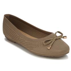 Women's Taupe Knit Flats