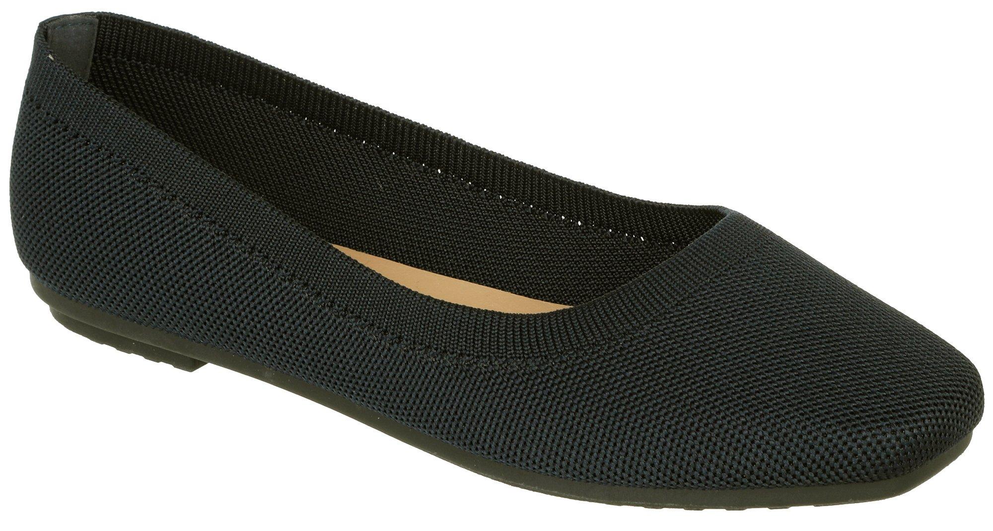 Women's Present Solid Knit Flats - Black