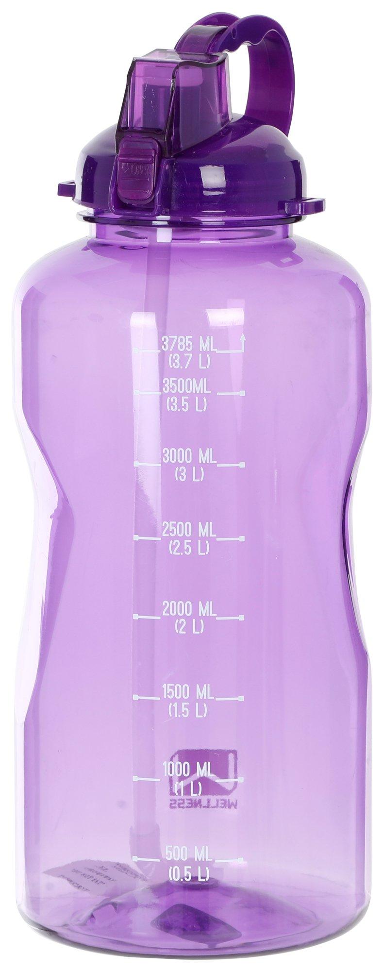 Sports 128 oz. Water Bottle with Straw Wellness Color: Purple