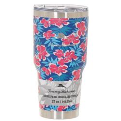 32 oz Double Insulated Hibiscus Tumbler - Blue/Pink