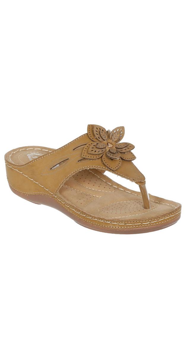 Women's Floral Wedge Comfort Sandals - Beige | bealls