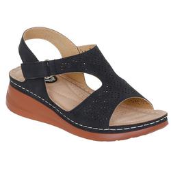 Women's Perforated Comfort Sandals -Black