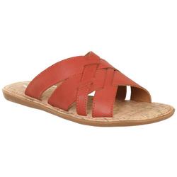 Women's Faux Leather Mona Comfort Slides - Red