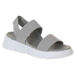 Women's Solid Double Band Sandals - Grey