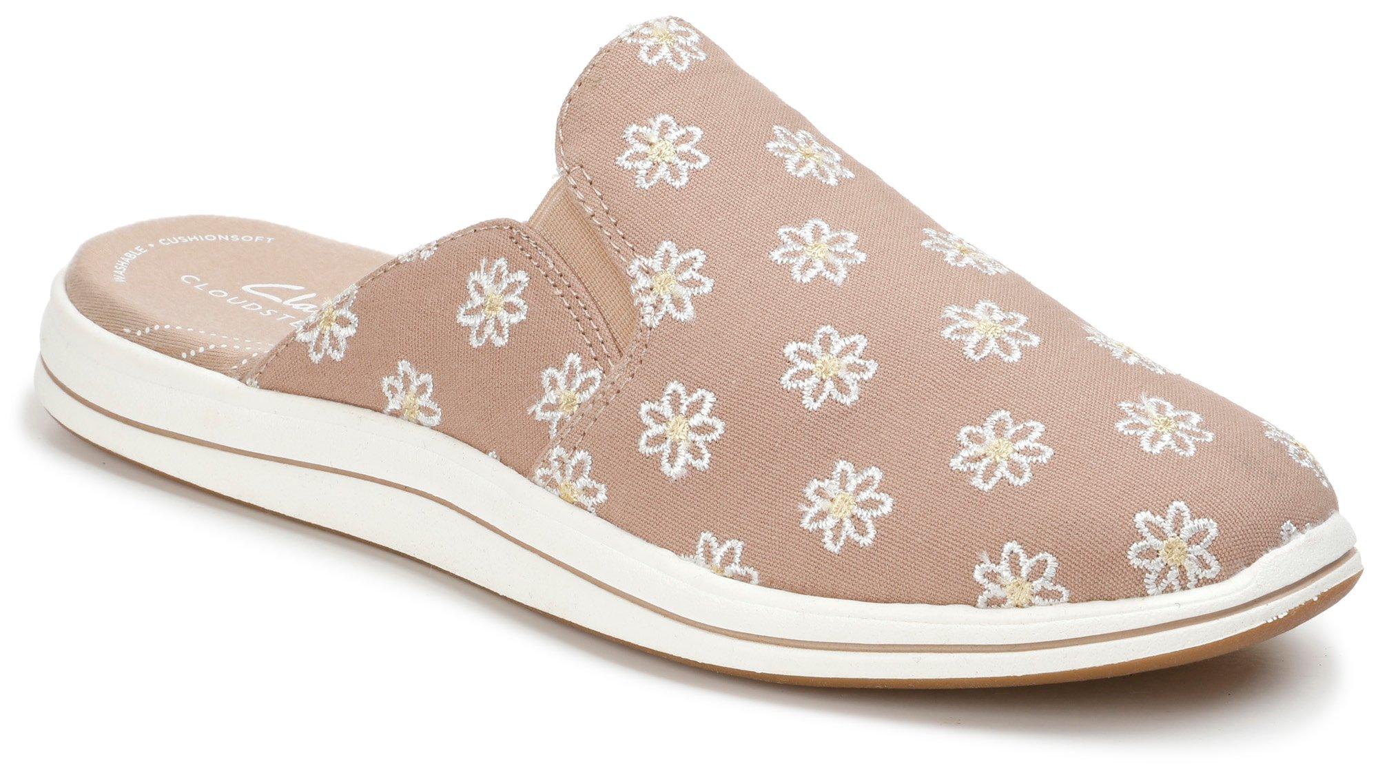 Women's Embroidered Floral Slip Ons