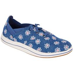Women's Embroidered Floral Canvas Sneakers