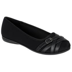 Women's Mendoza Strappy Round Toe Flats- Black