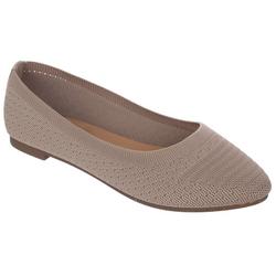 Women's Solid Knit Flats- Taupe