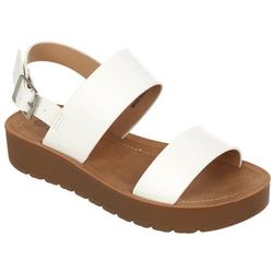 Women's Solid Double Band Sandals