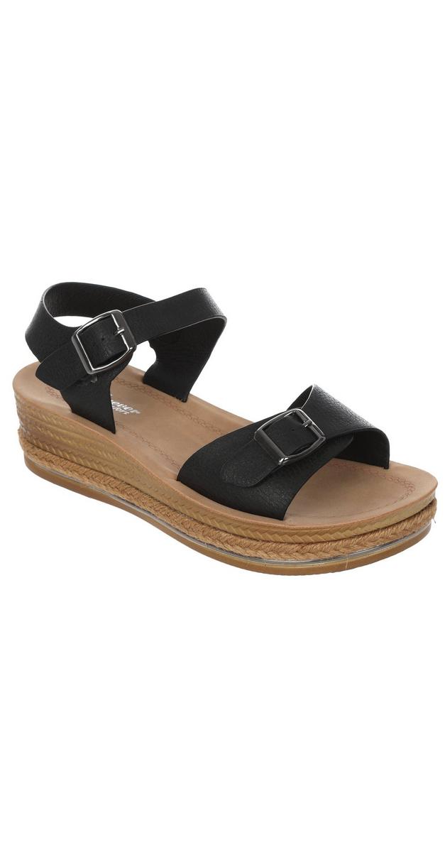 Women's Double Buckle Flatform Sandals - Black | bealls