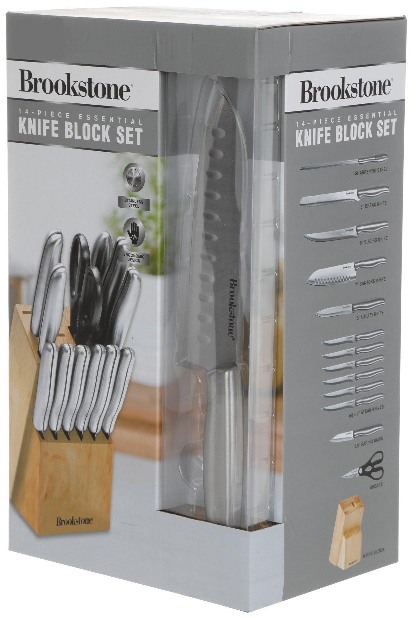 Brookstone Essential 14Piece Knife Block Set: Precision Cutlery for Your  Kitchen