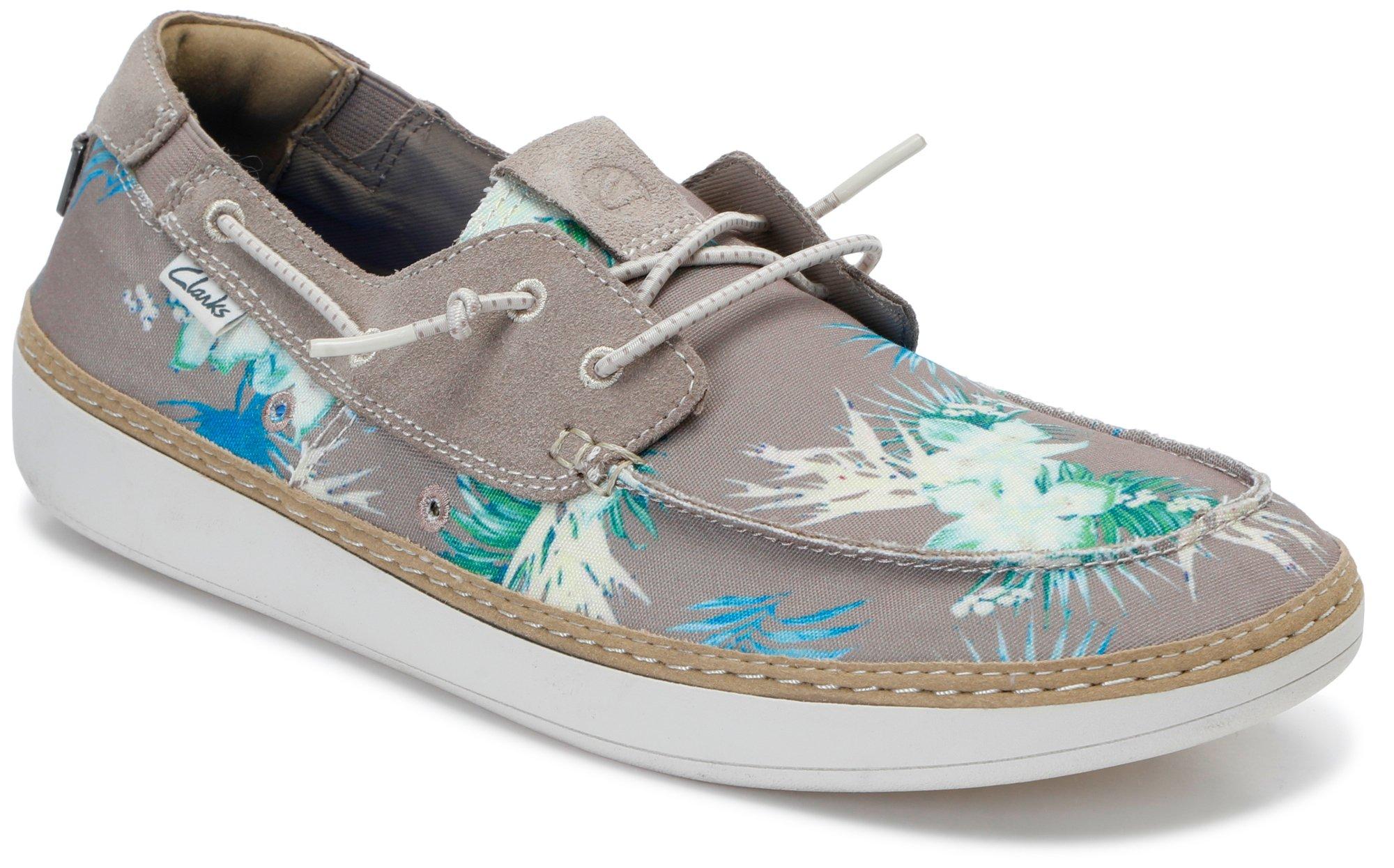 Men's Floral Print Boat Shoes