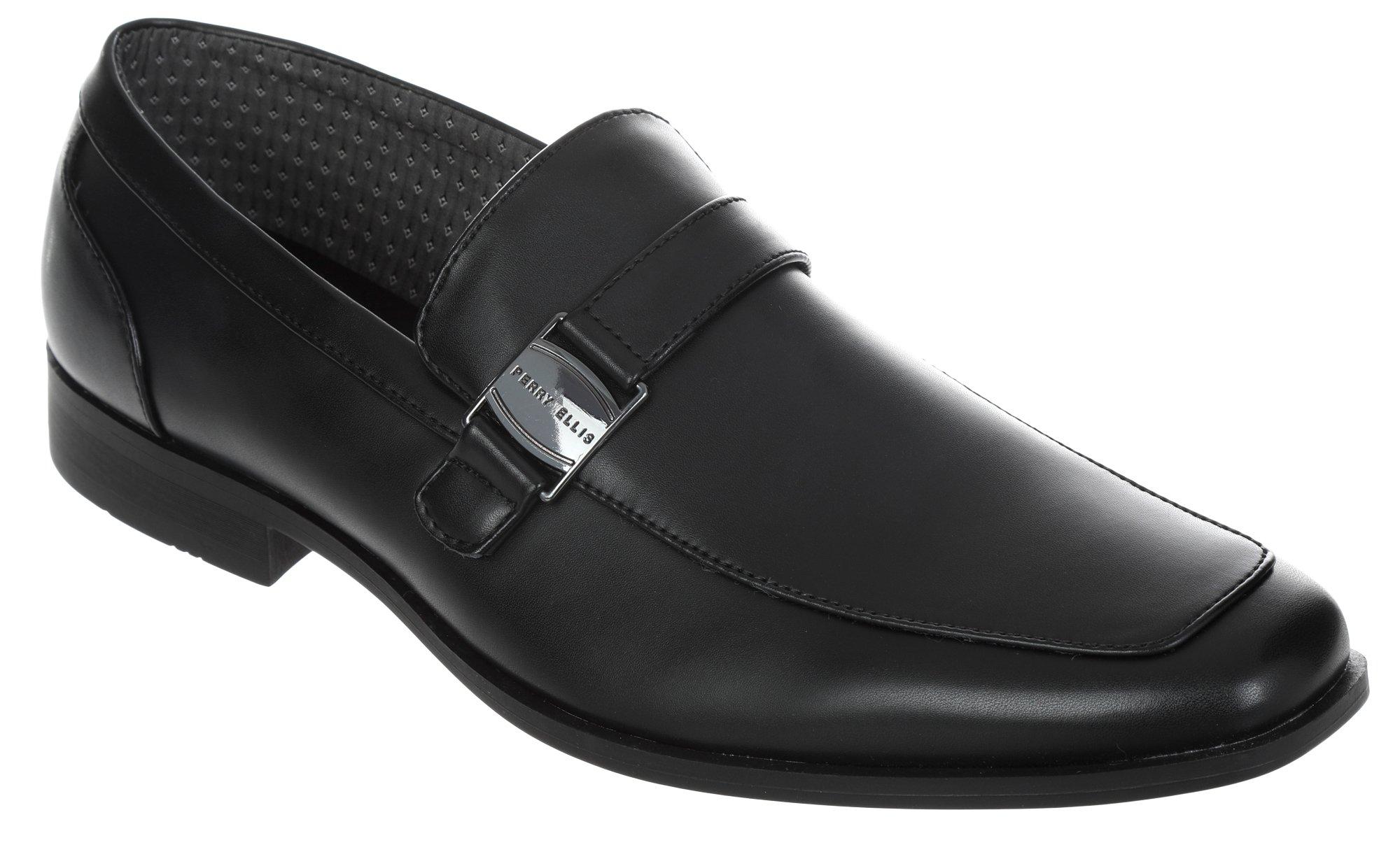Men's Solid Faux Leather Loafer - Black